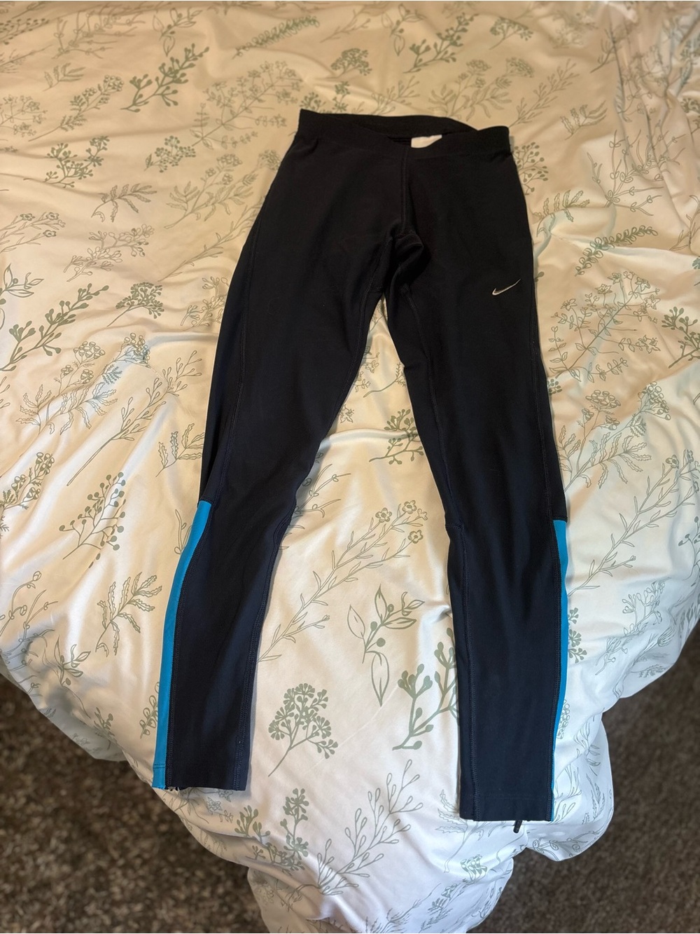 Nike Running Men Small Dri-fit Winter Tights Blue